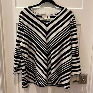 Chico’s size 3 black and white top